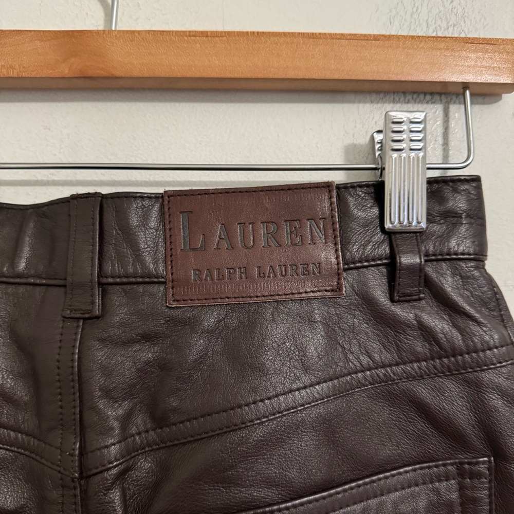 Vintage Ralph Lauren 100% Leather Pants Brown